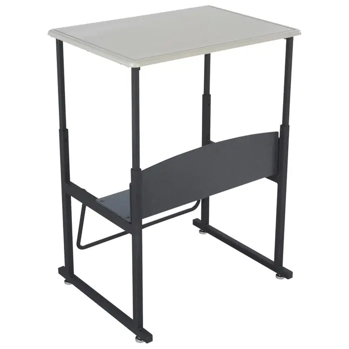 In Demand Safco AlphaBetter Adjustable-Height Stand-Up Desk, 28 x 20 x 26 to 42 Inches, Standard Top and Swinging Footrest Bar